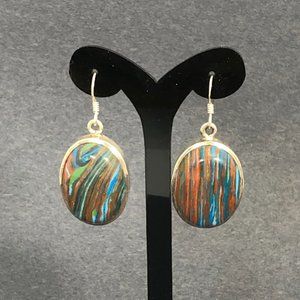 Sterling Rainbow Calsilica Gemstone Earrings